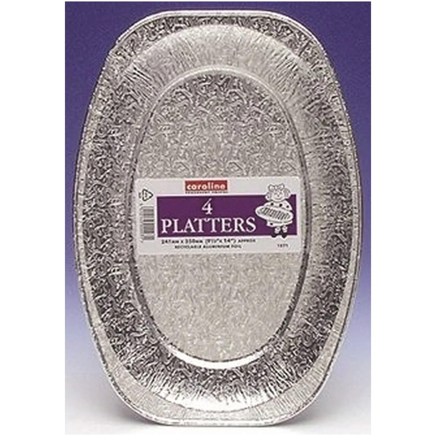Caroline Silver Foil Platter 241x350mm Pk of 4