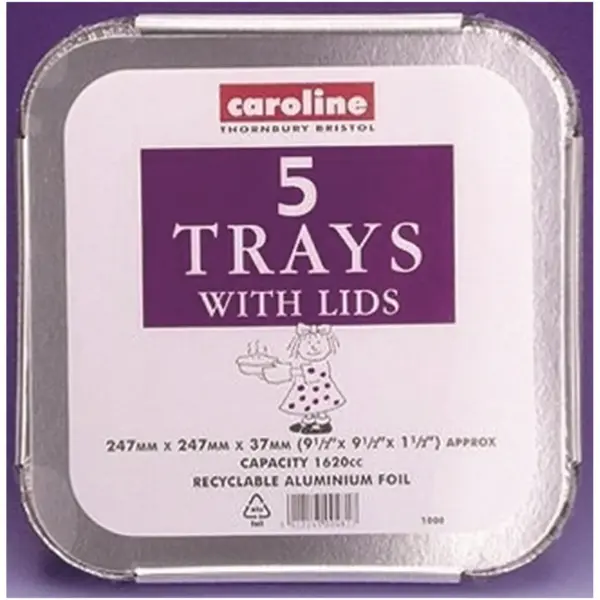 Caroline 60oz Foil Tray 239x239x35mm Pk of 5