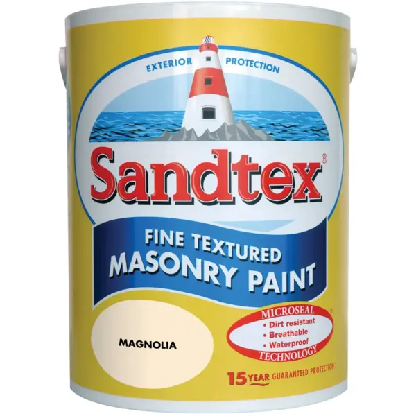 Sandtex Magnolia Text Masonry Paint 5Ltr