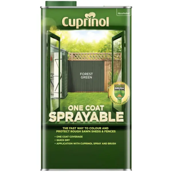 CUP0129 Cuprinol One Coat Sprayable Forest Green 5ltr