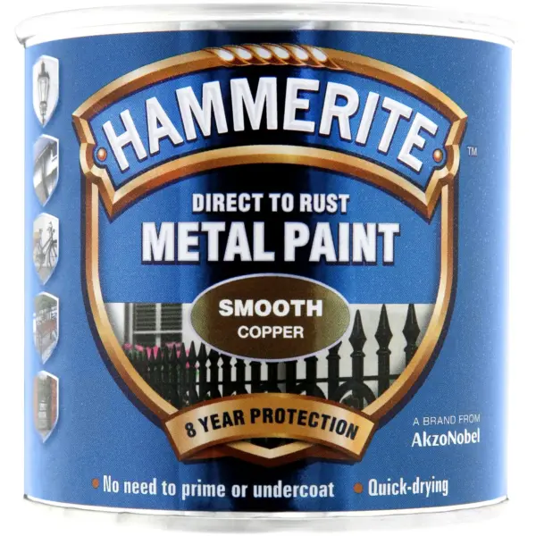 Hammerite Direct To Rust Metal Paint Smooth Copper 250ml