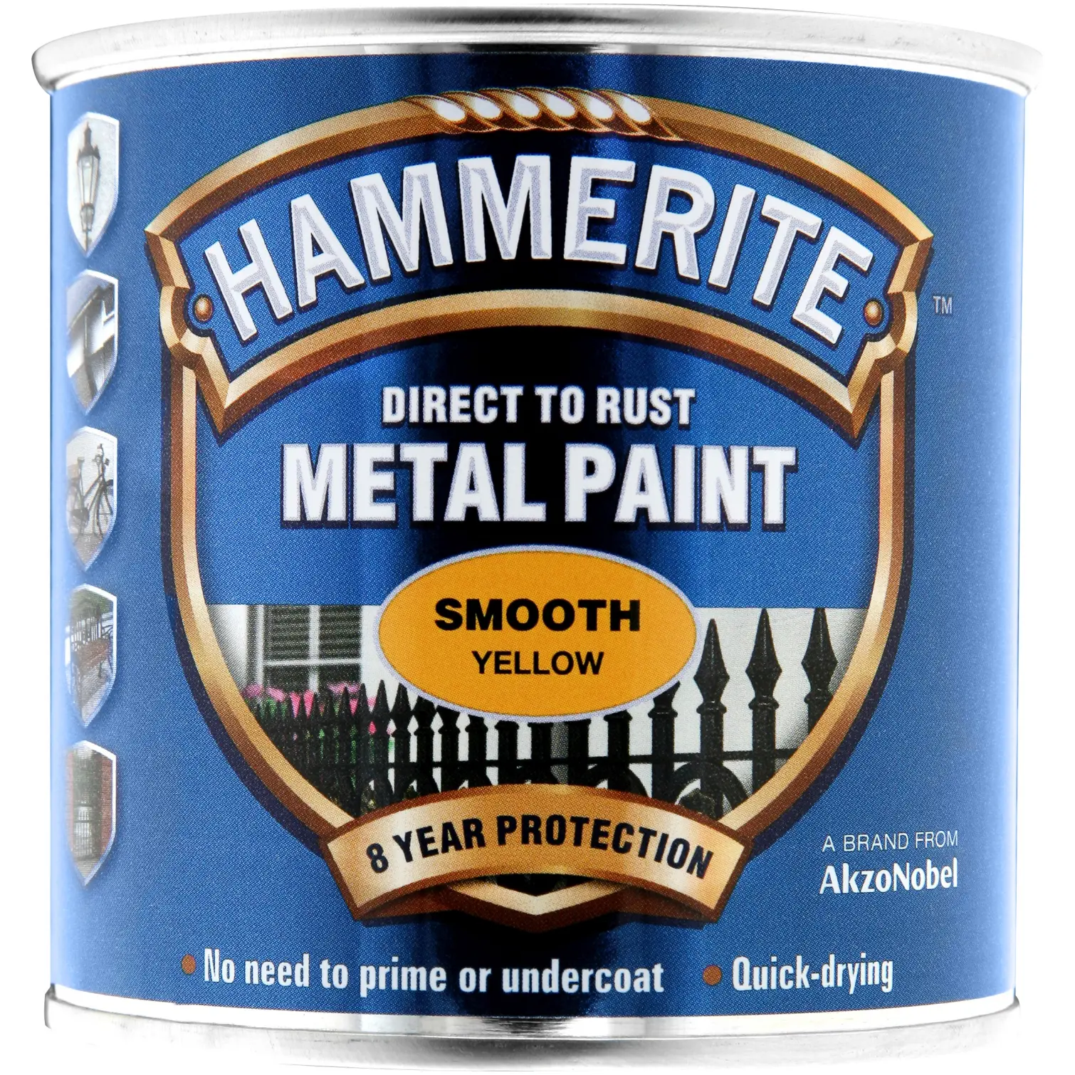 Hammerite Direct To Rust Metal Paint Smooth Yellow 250ml
