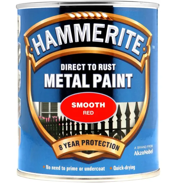 Hammerite Direct To Rust Metal Paint Smooth Red 750ml