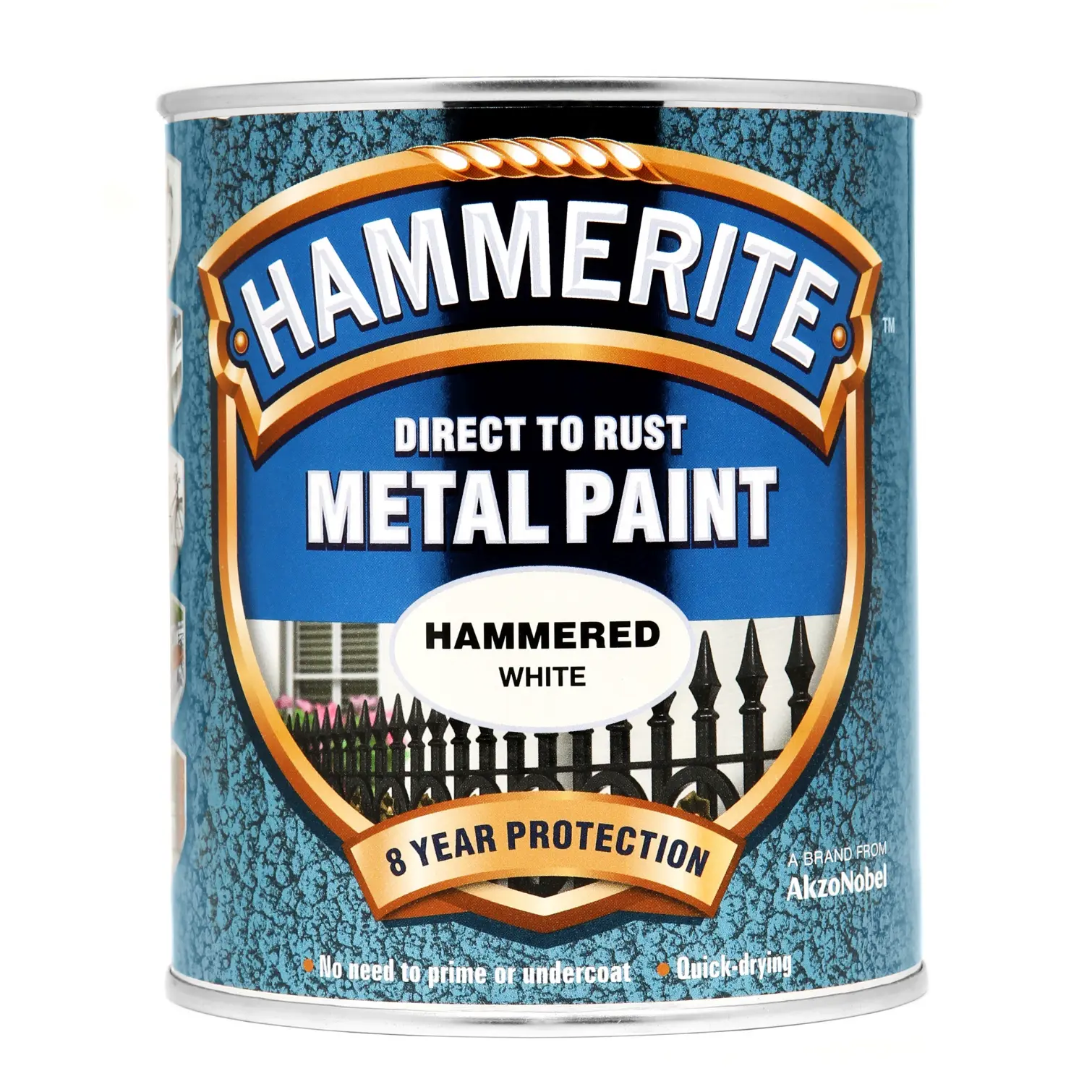 Hammerite Direct to Rust Metal Paint Hammered White 750ml