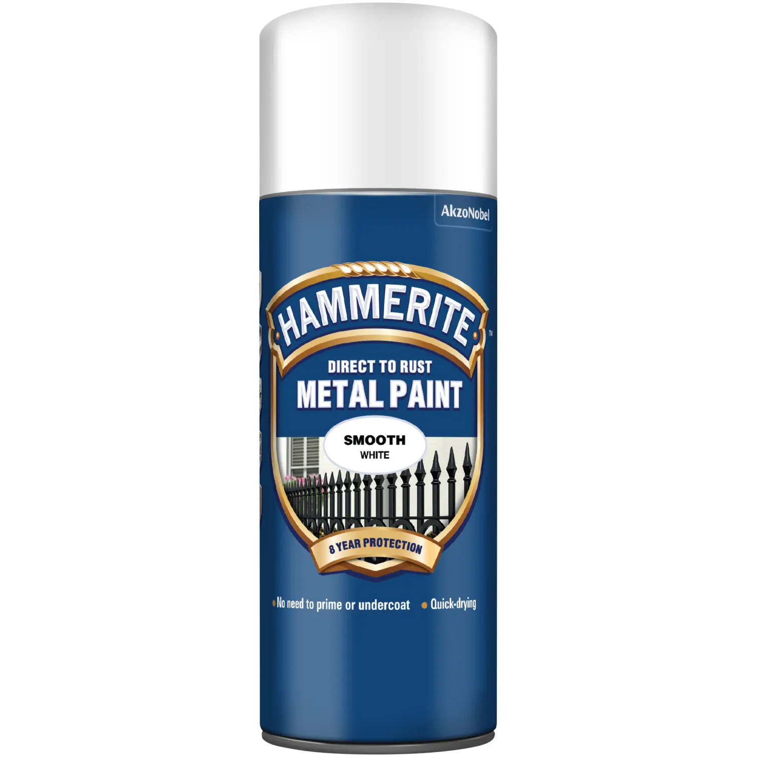 Hammerite Direct to Rust Metal Paint Smooth White Aerosol 400ml