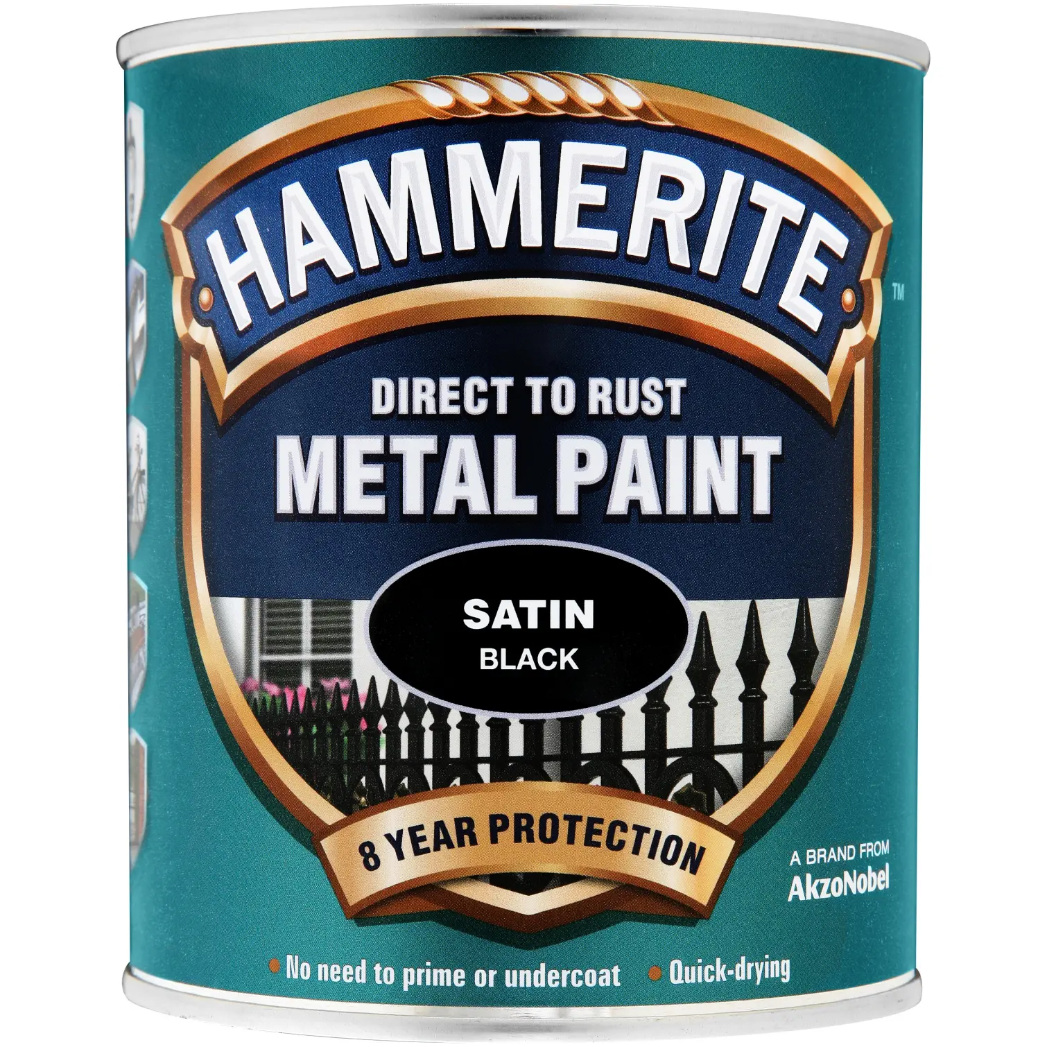 Hammerite Direct to Rust Metal Paint Satin Black 750ml