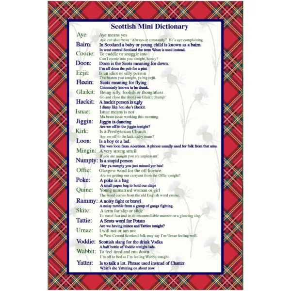 D&C Scot Dictionary Tea Towel