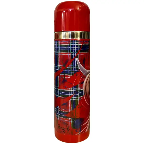 D&C Supplies McMoo Tartan Thermos Flask 500ml