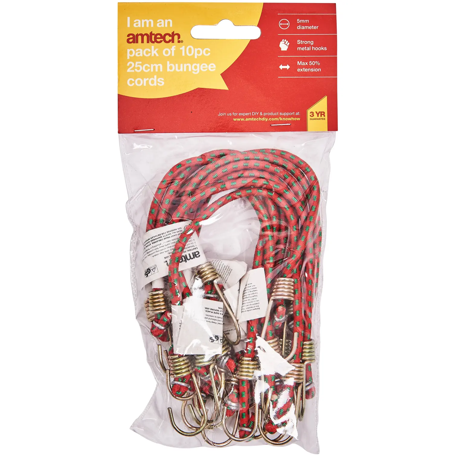Amtech Mini Bungee Cords pk10