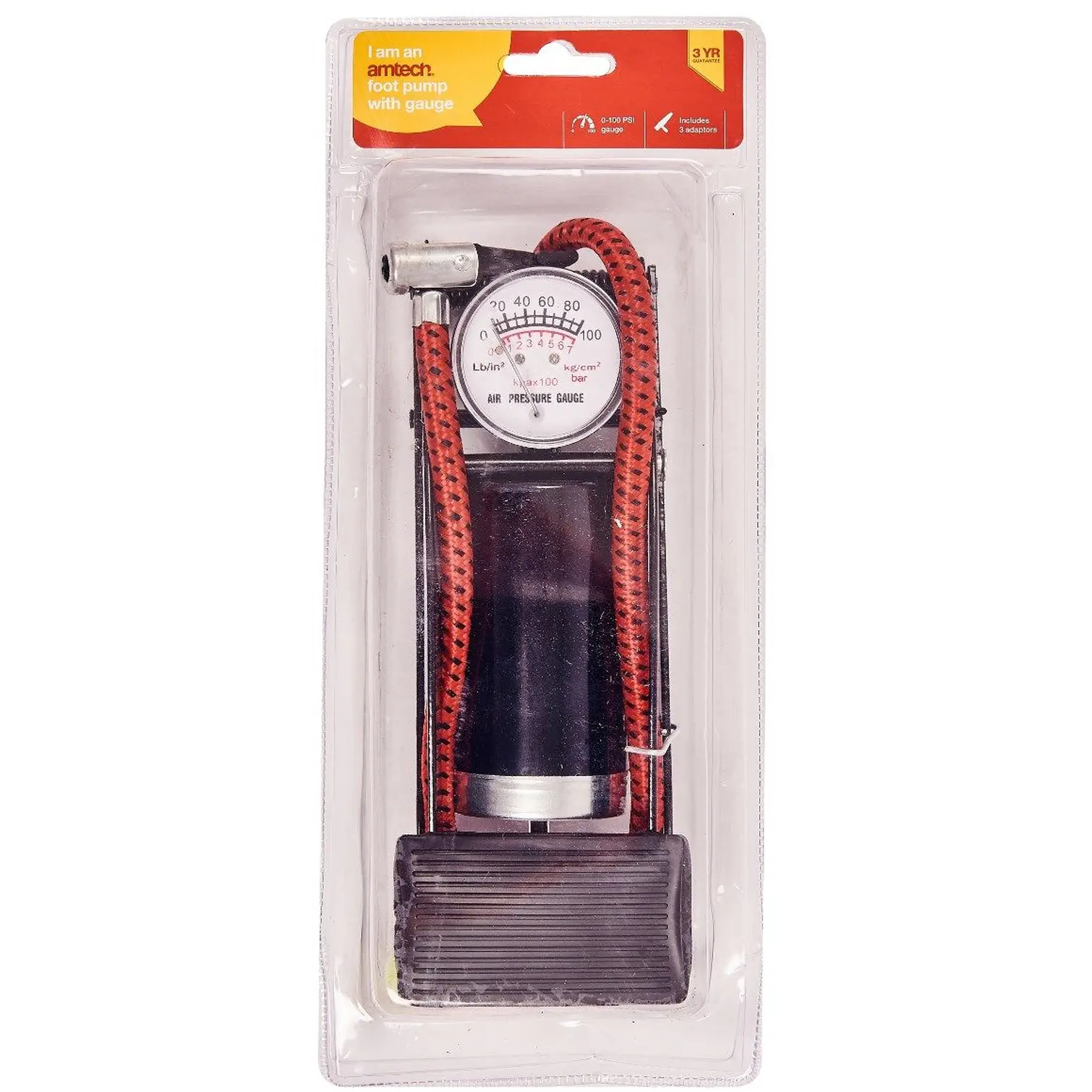 Amtech Single Car Foot Pump & Guage
