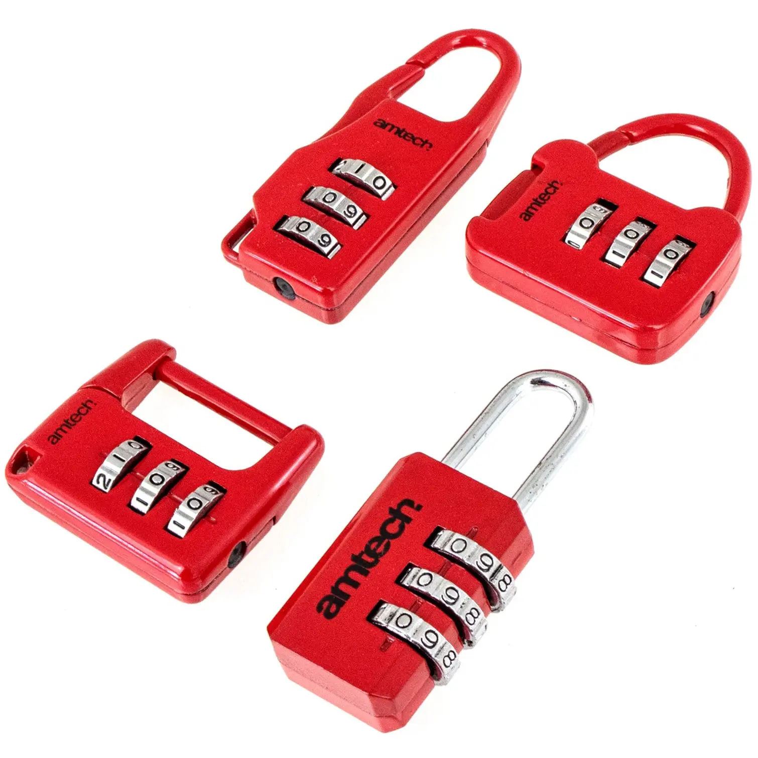 AmTech Combination Padlock Set of 4