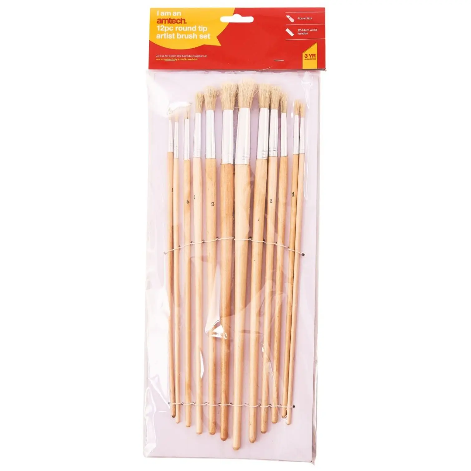 Amtech 12pce Artists Brush Set