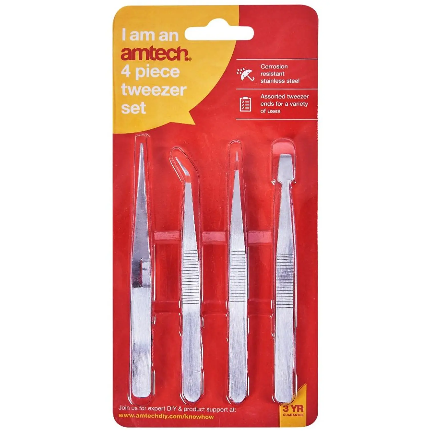 DKT0198_1 Amtech Set of 4 Tweezers