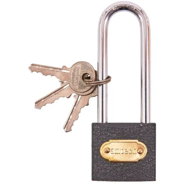 Am-Tech Long Shackle Iron Padlock 38mm