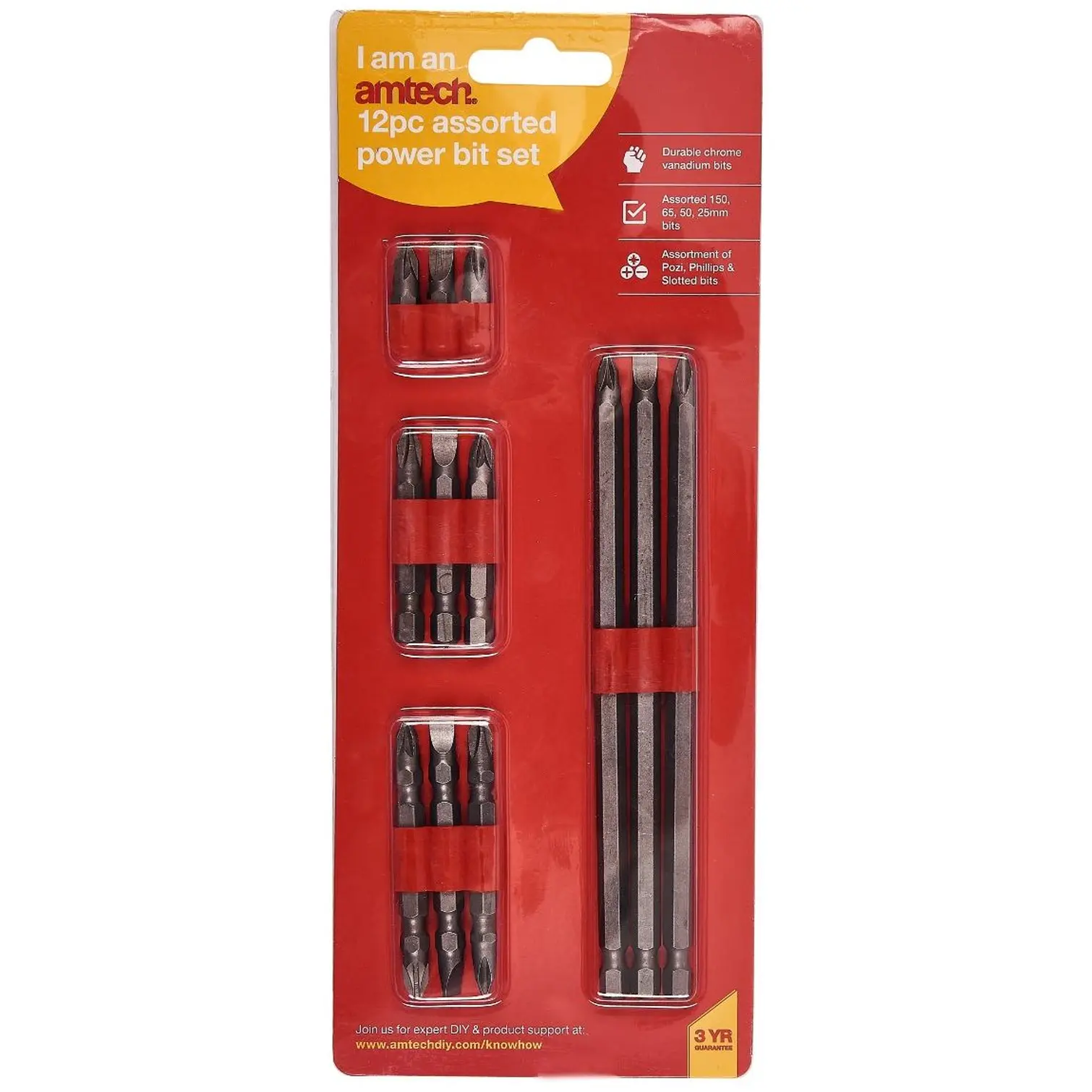Am-Tech 12pc Power Bit Set