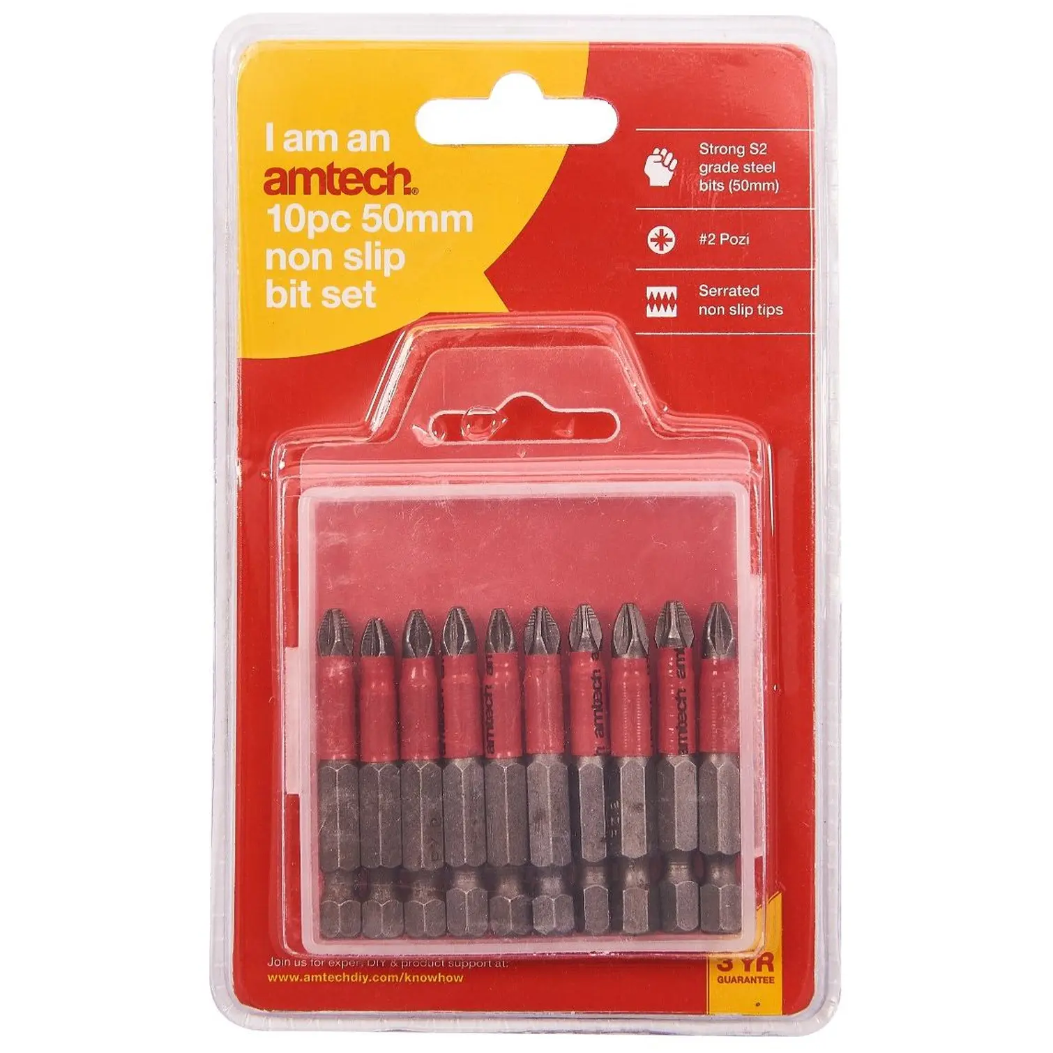 Am-Tech 10pc 50mm Non-Slip Bits