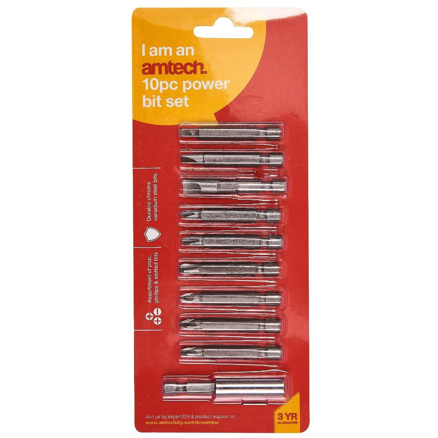 Am-Tech 10pce Power Bit Set