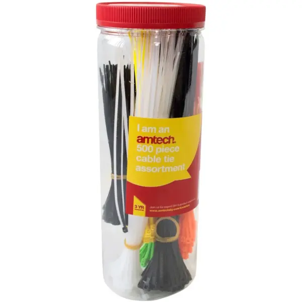 Amtech 500pc Cable Tie Assortment