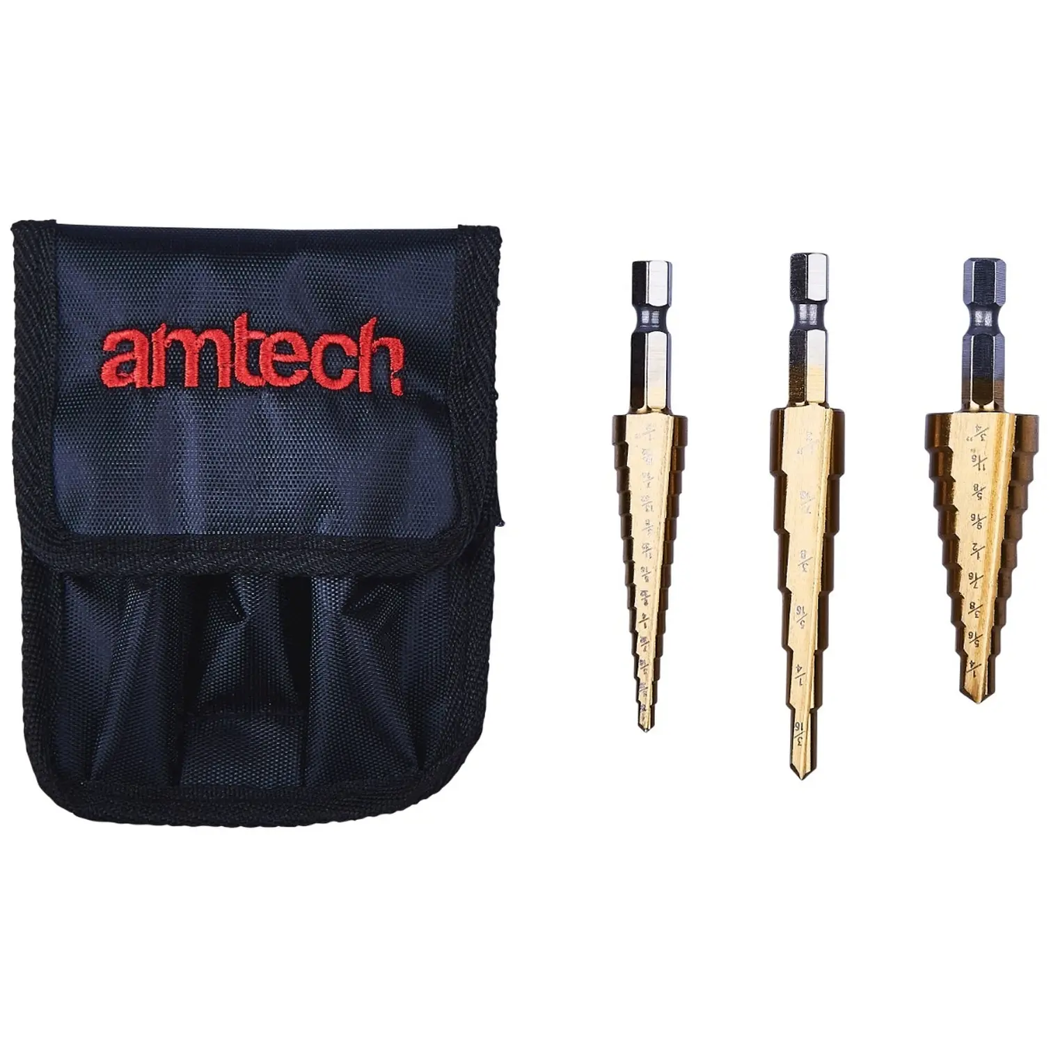 amtech 3pc Step Drill Bit Set