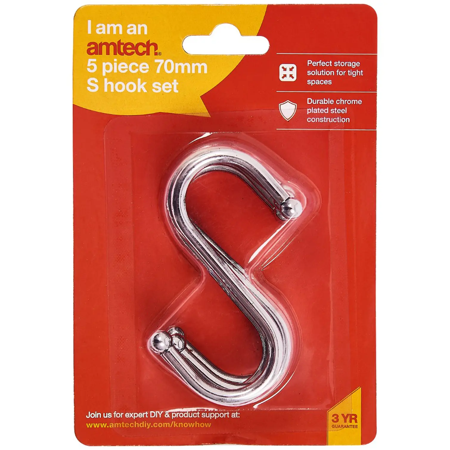 Am-Tech 5pc 70mm S Hook