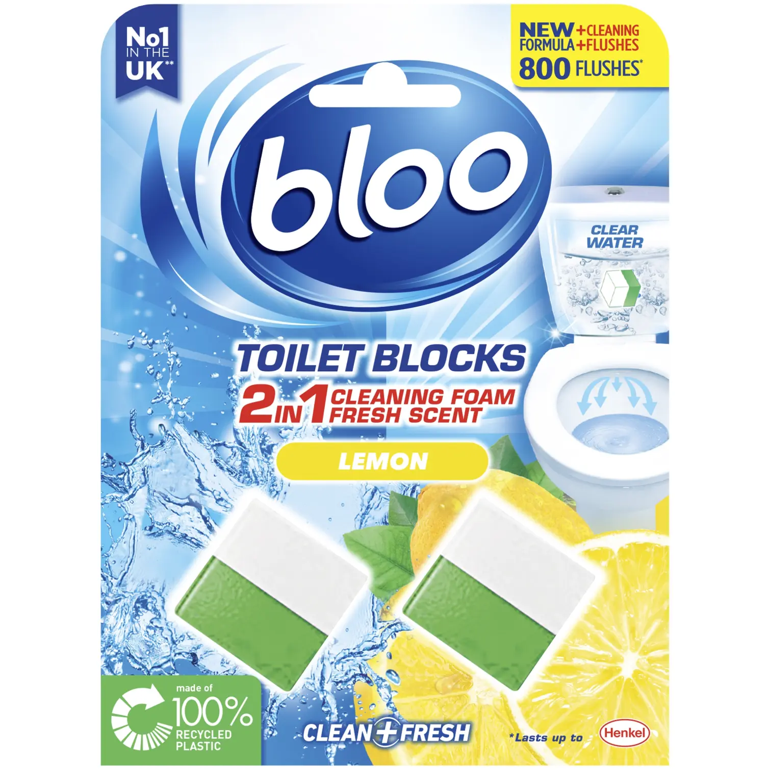 Bloo Lemon Toilet Blocks 2 Pack