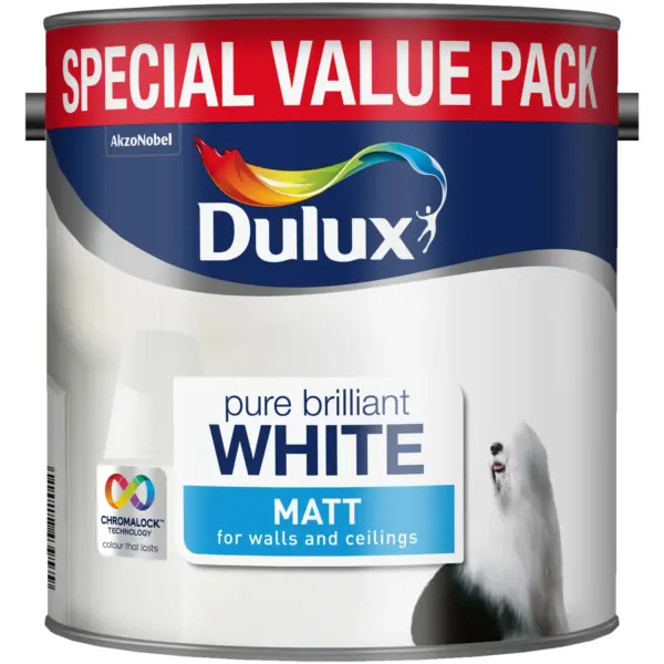 DUL0041 Dulux Matt Pure Brilliant White 3L