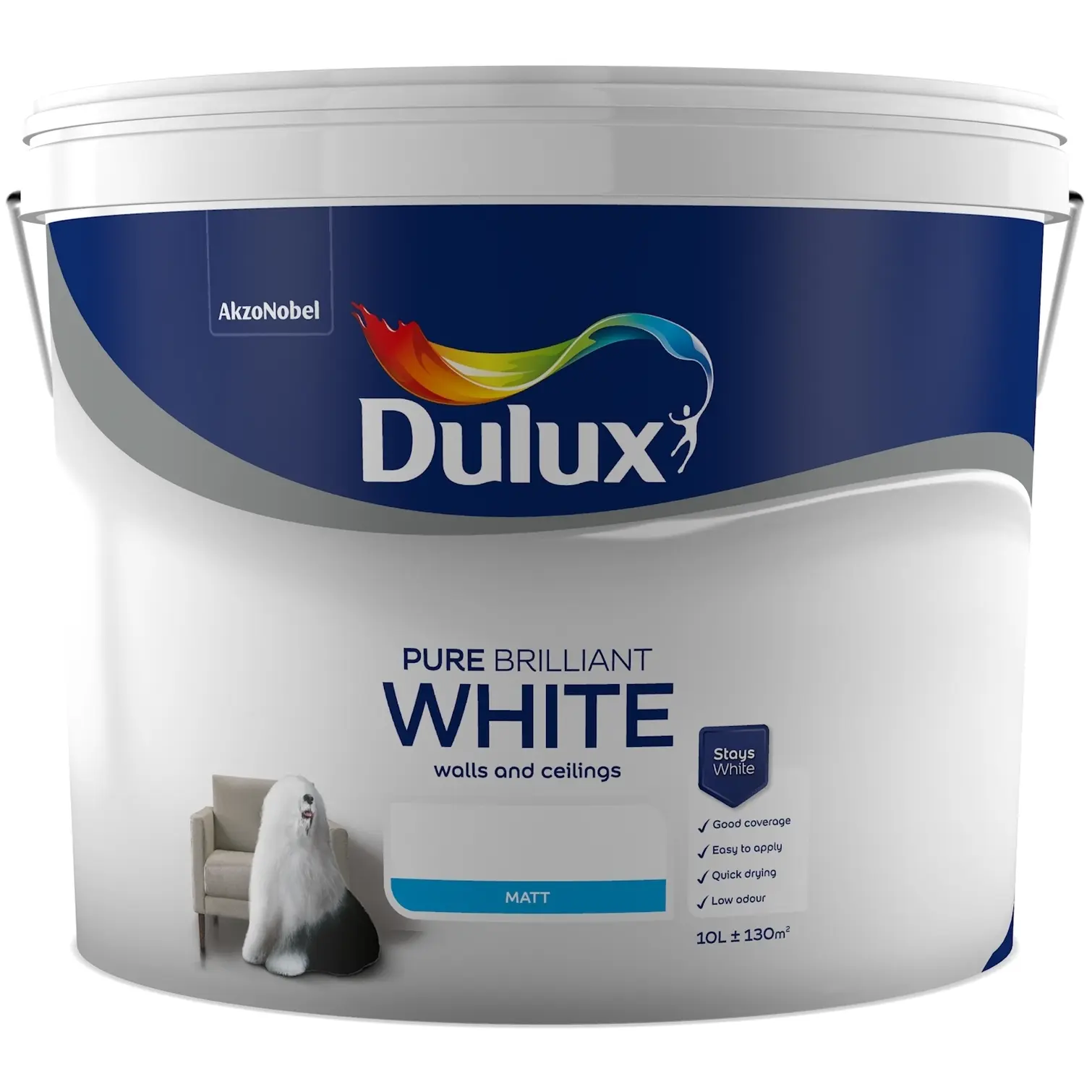 Dulux Matt Pure Brilliant White 10L