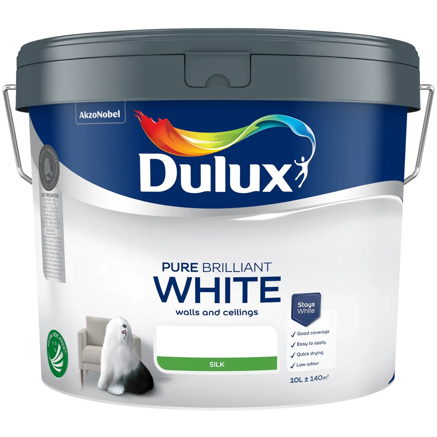 Dulux Silk Pure Brilliant White 10L