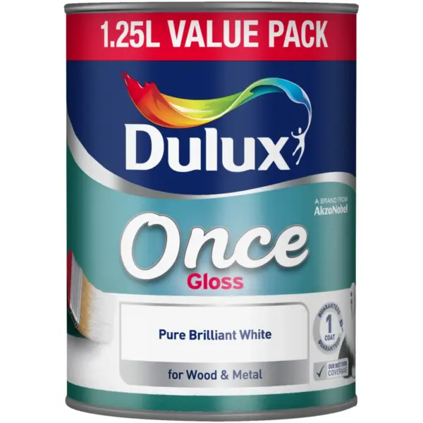 Dulux Once Gloss Pure Brilliant White 1.25L