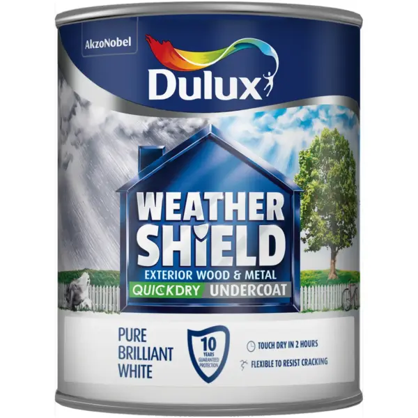 DUL0104 Dulux Weathershield Undercoat Brilliant White 750ml