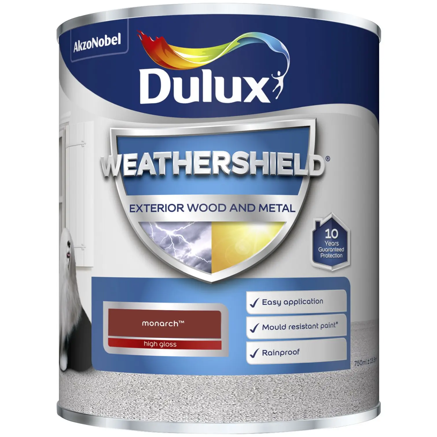 DUL0120 Dulux Weathershield Exterior Gloss Monarch 750ml
