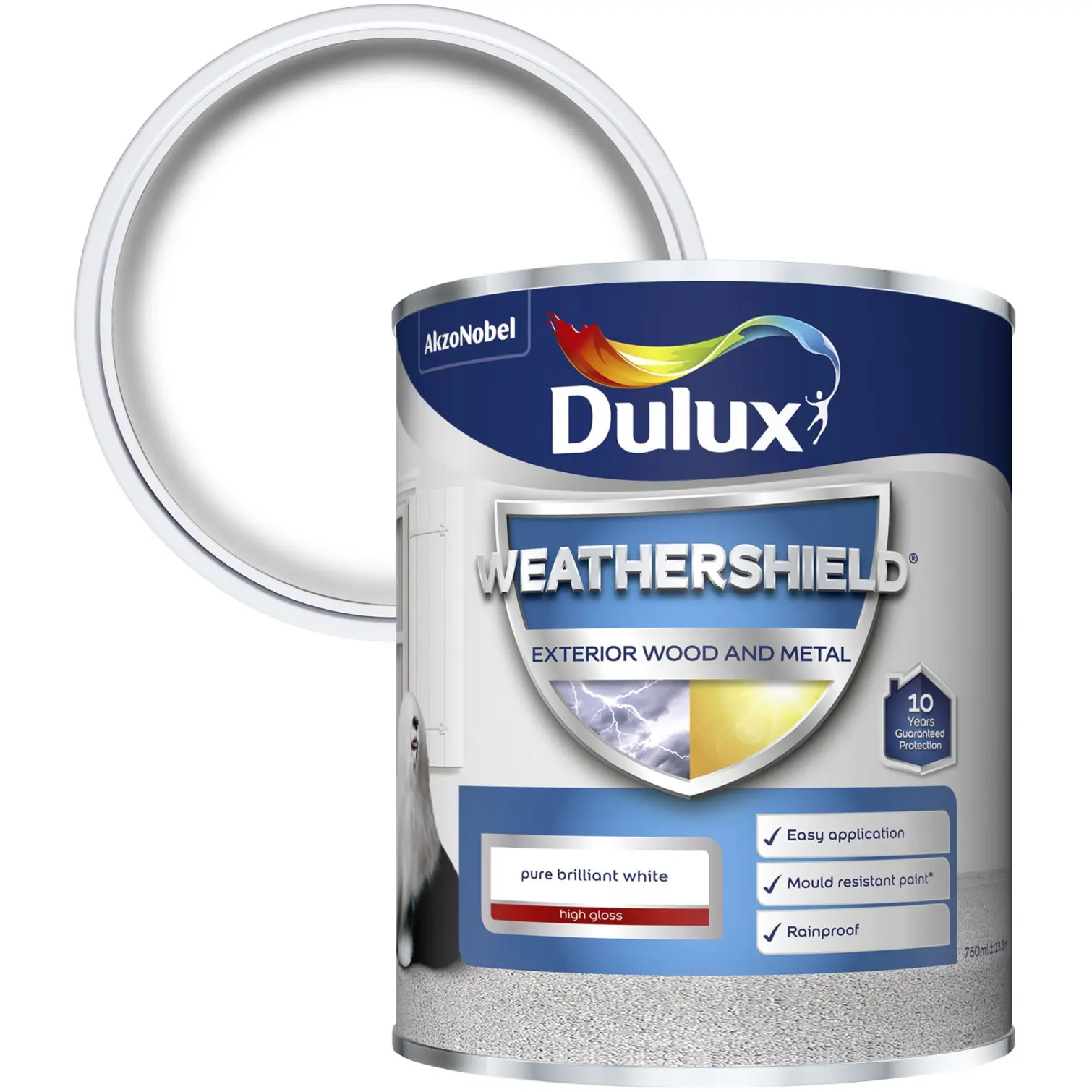 Dulux Weathershield Exterior Gloss Pure Brilliant White 750ml