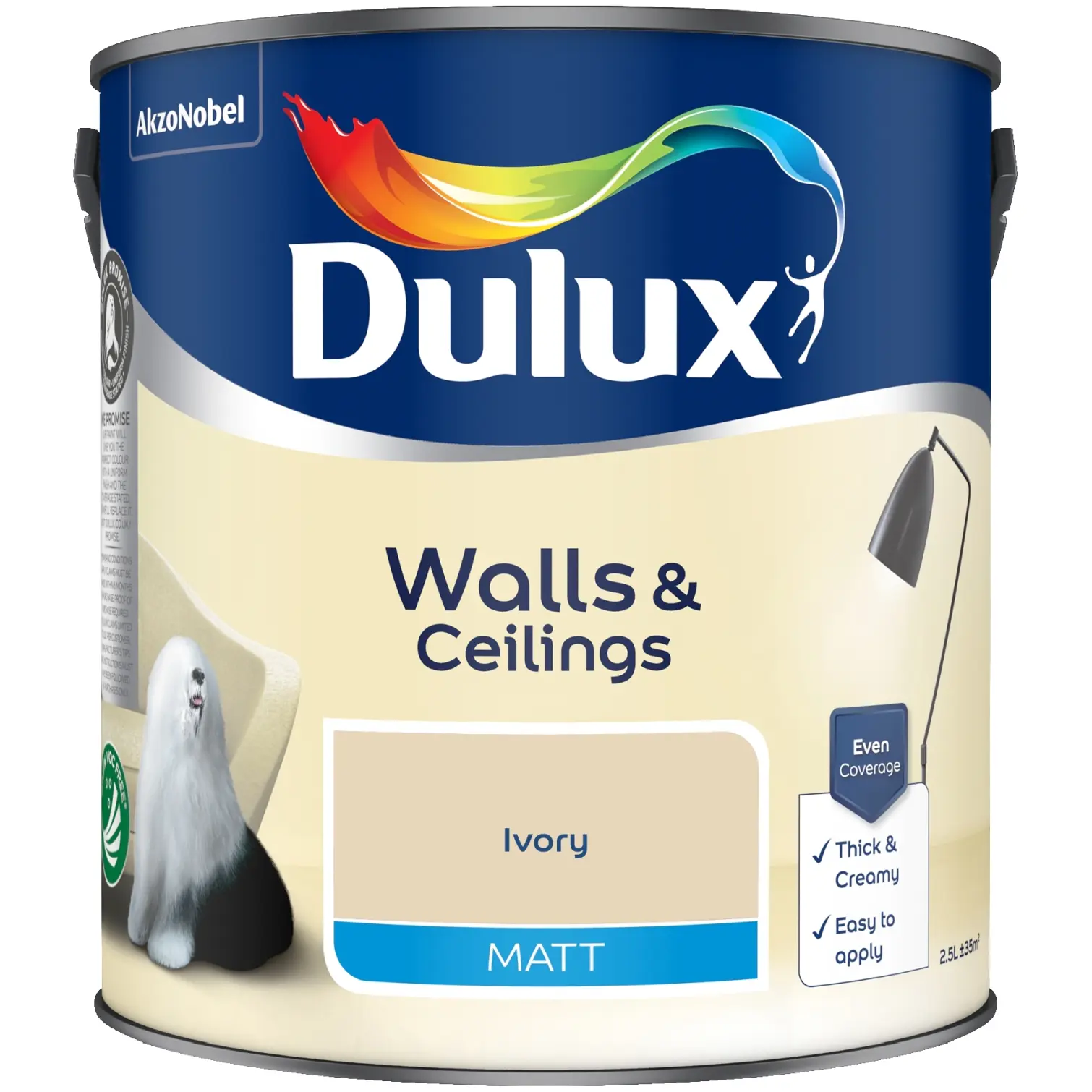 DUL0174 Dulux Matt Ivory 2.5L