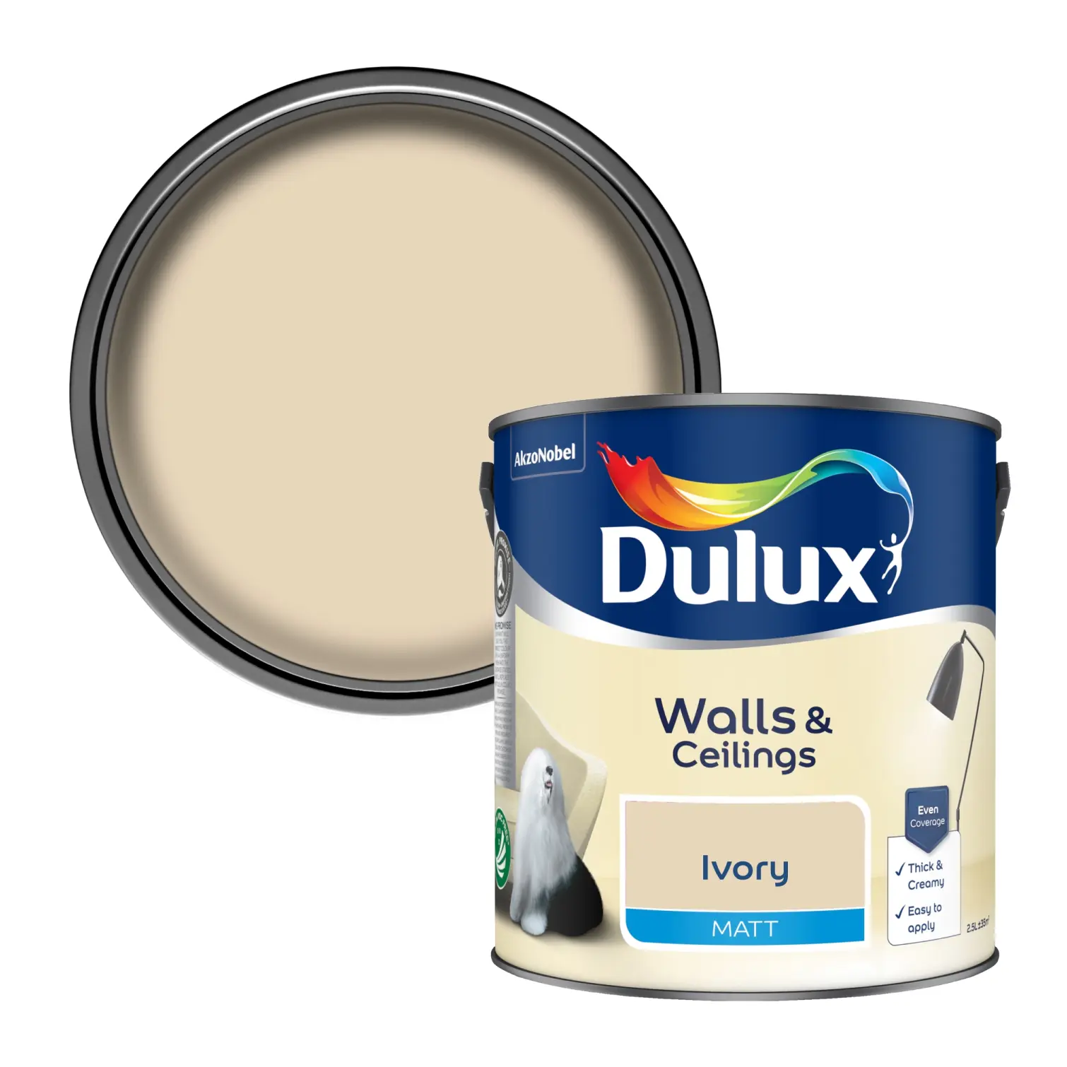 DUL0174_1 Dulux Matt Ivory 2.5L