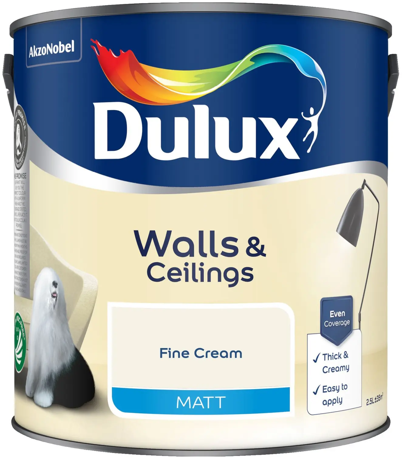 DUL0225 Dulux Matt Fine Cream 2.5L