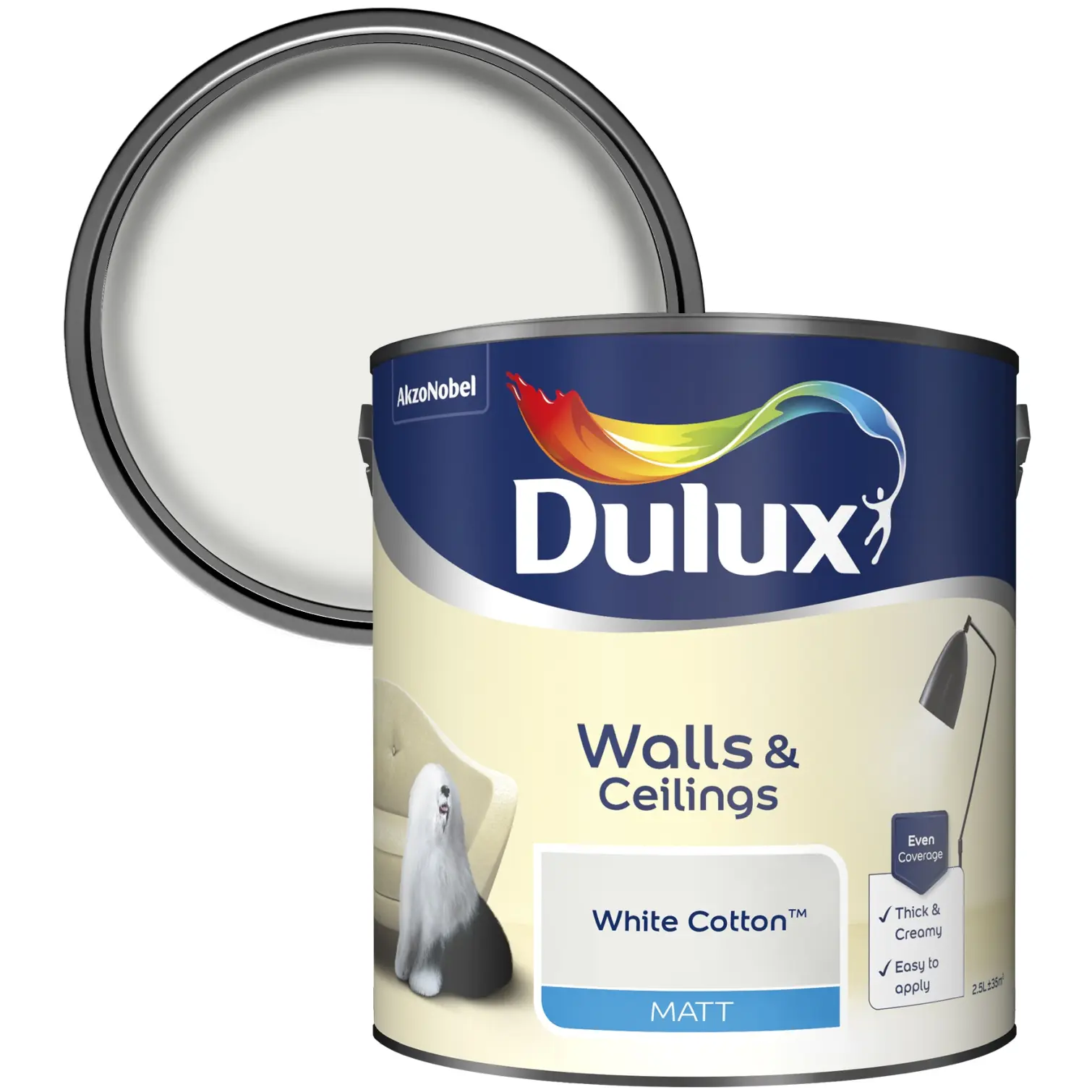 DUL0247_1 Dulux Matt White Cotton 2.5L