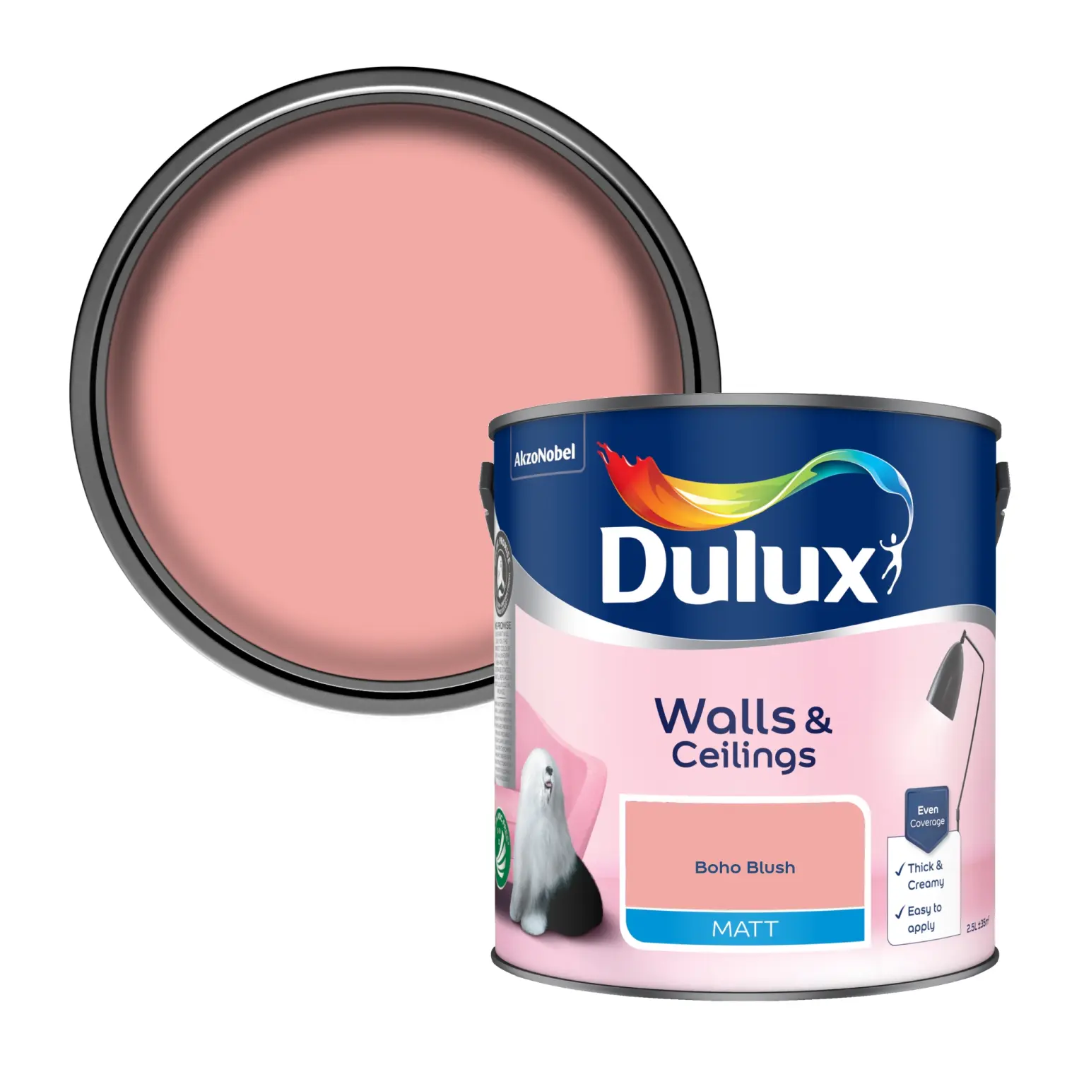 DUL0282_1 Dulux 2.5Ltr Matt Boho Blush