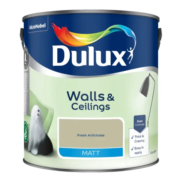 Dulux 2.5Ltr Matt Fresh Artichoke