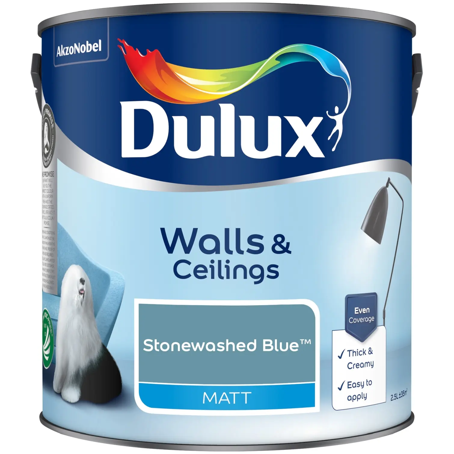 Dulux 2.5Ltr Matt Stonewashed Blue