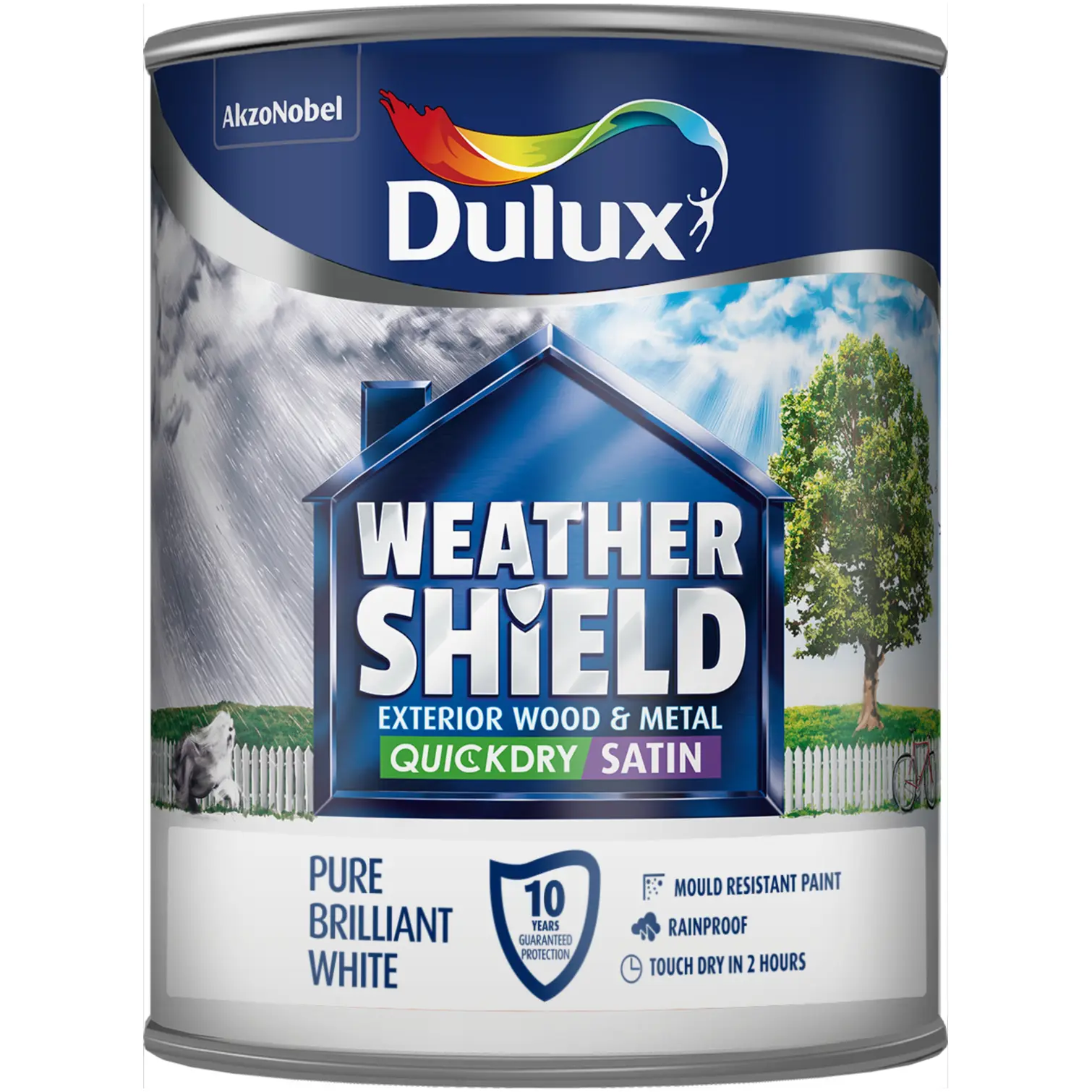 DUL0910 Dulux White Weathershield Satin 750ml