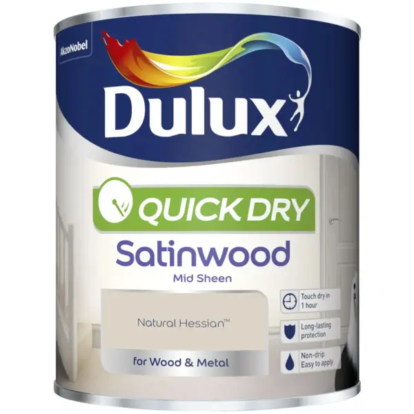 DUL1240 Dulux Quick Dry Satinwood Natural Hessian 750ml