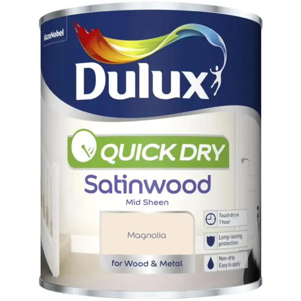 Dulux Quick Dry Satinwood Magnolia 750ml