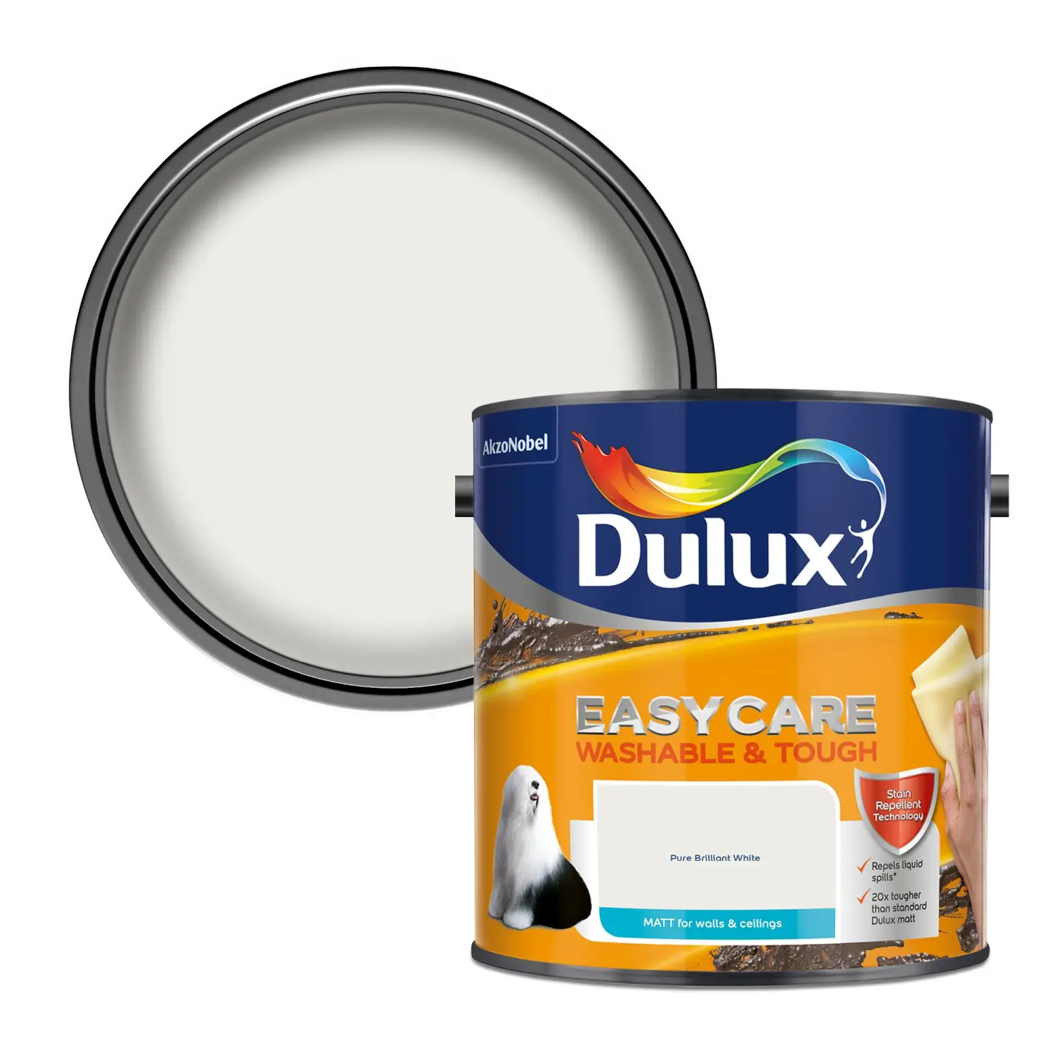 Dulux Easycare Matt Pure Brilliant White 2.5L