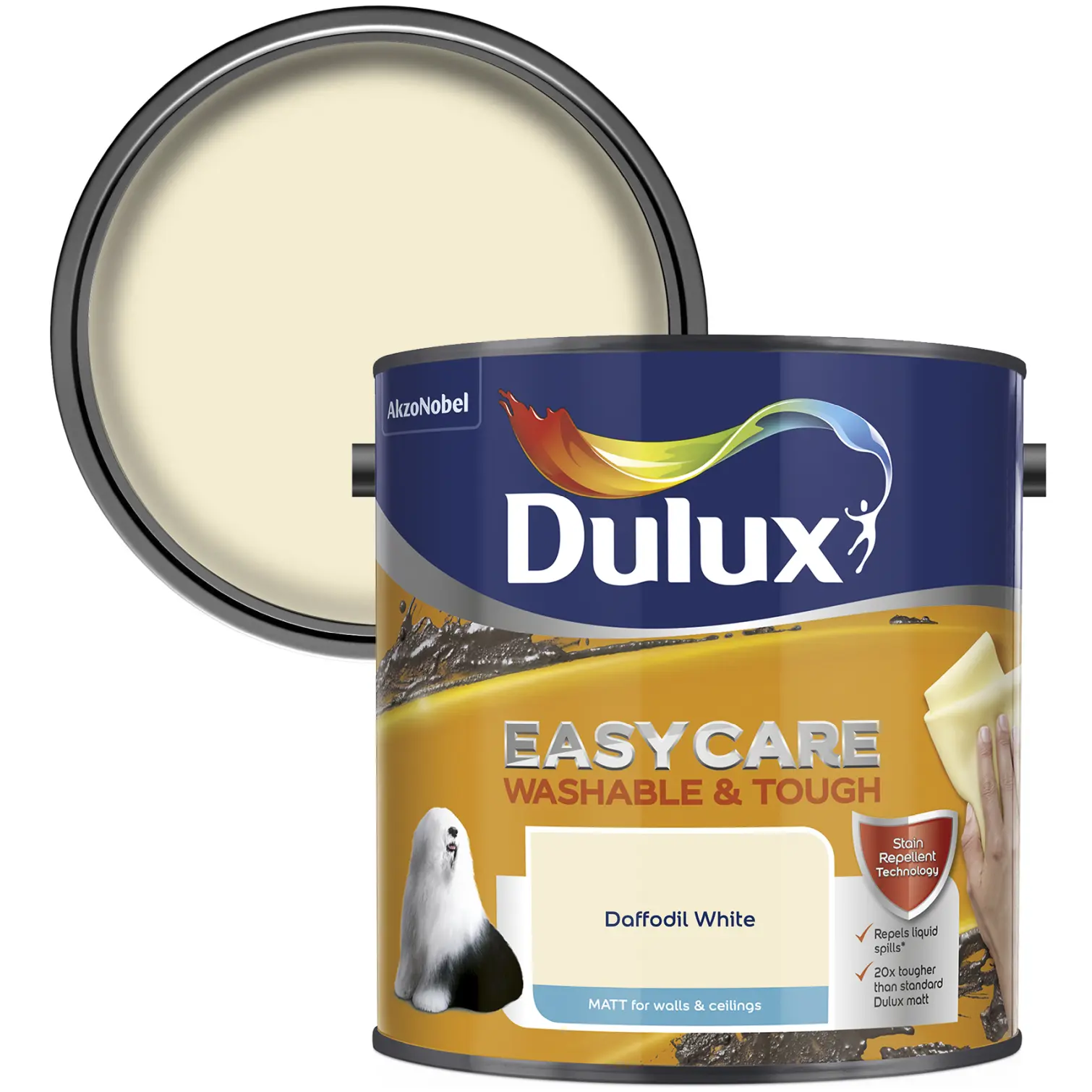 DUL1620_1 Dulux Easycare Matt Daffodil White 2.5L