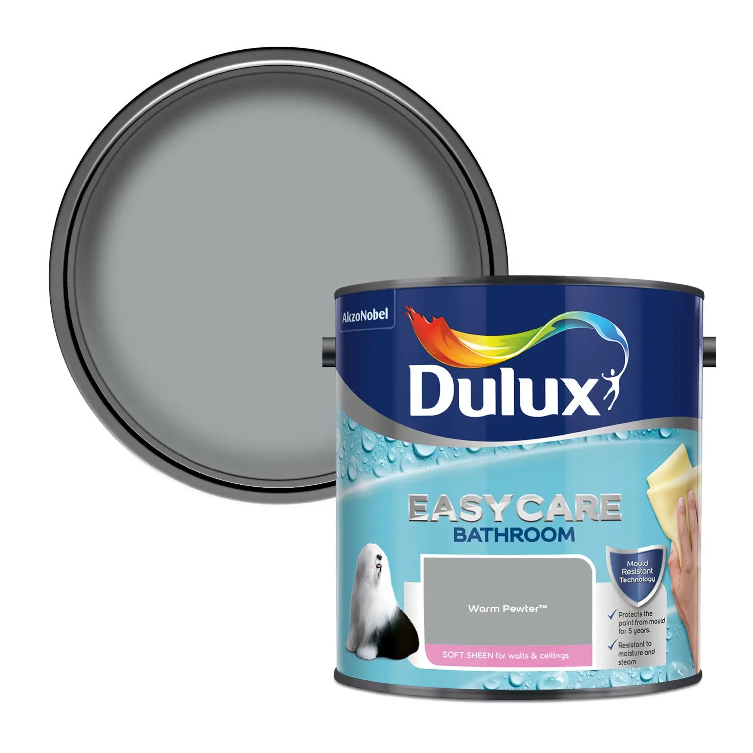 DUL1860_1 Dulux Easycare Bathroom Warm Pewter 2.5L