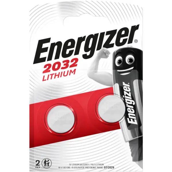 Energizer CR2032 Coin Cell Lithium Batteries pk2
