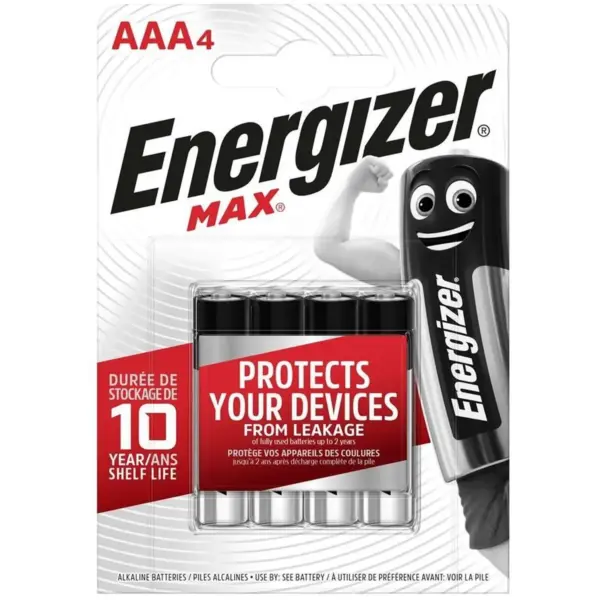 Energizer Max AAA Batteries pk4