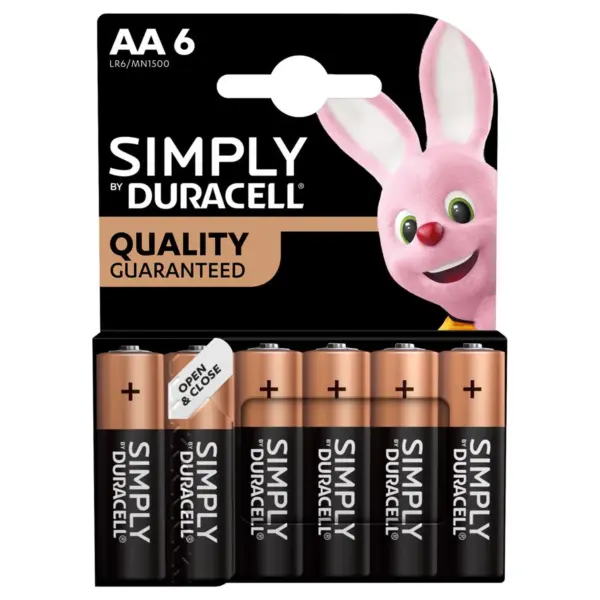 Duracell Simply AA Batteries Pack of 6