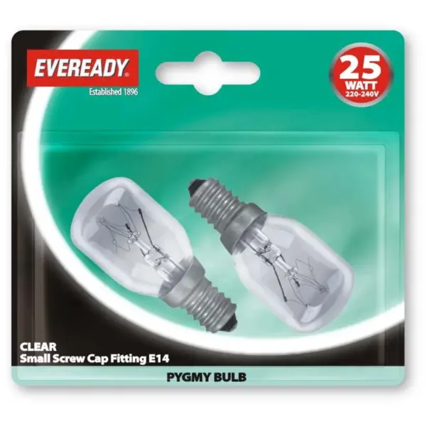 Eveready Pygmy 25w CLEAR SES Card Of 2