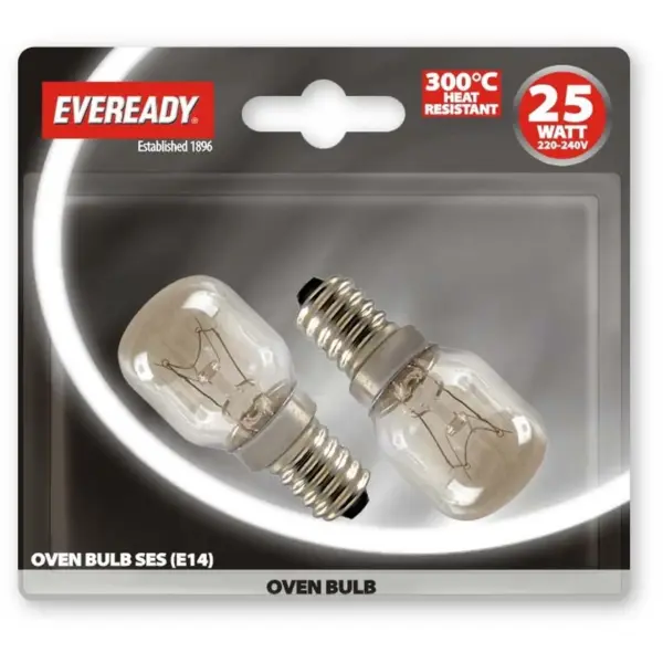 Eveready Oven Lamp 25w SES Card Of 2